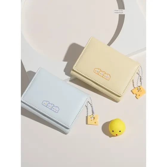 carteira carteira feminina Carteira de queijo japonesa fofa porta-cartões curto bolsa de moedas feminina 30% de desconto