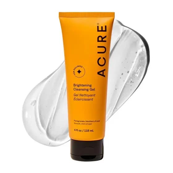 AcureBrighteningGel - Esfoliante Facial Vegano, Limpador Facial Suave para uma Pele Radiante com Extrato de Romã, Amora