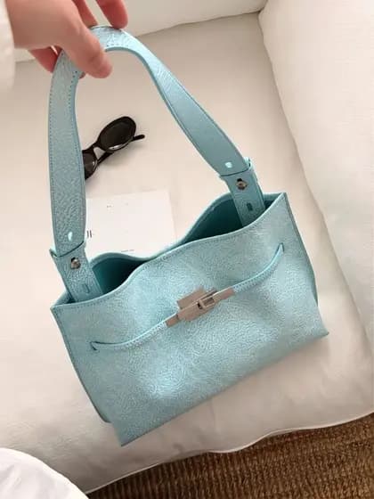 TooToo Bolsa Grande Capacidade Commuter Ombro Kelly Bolsa Balde Minimalista
