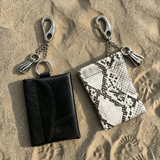 TooToo cobra padrão moeda bolsa chaveiro pingente portátil titular do cartão de armazenamento cintura pingente Retro rua