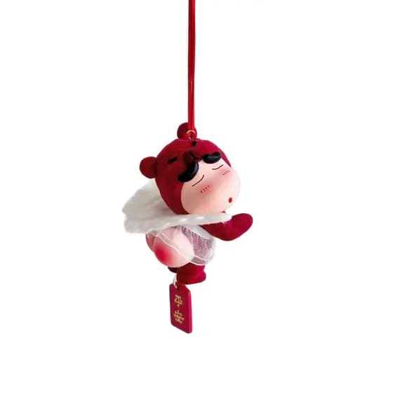 Ornamento de Morango para Carro, Pingente de Urso Fofo, Anjo Shin-chan