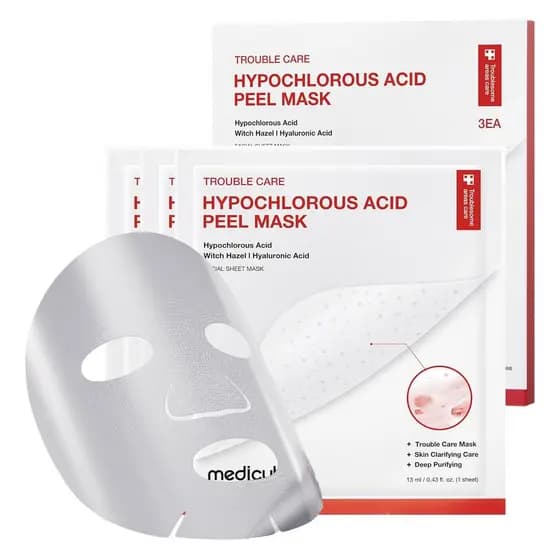 Máscara Esfoliante de Ácido Hipocloroso Medicube 3 Unidades | Máscara esfoliante para excesso de sebo, poros e cravos.
