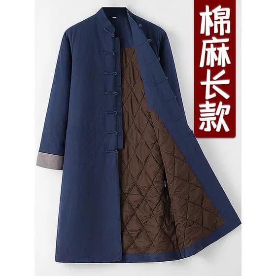 Tang terno jaqueta acolchoada estilo chinês jaqueta acolchoada de inverno masculina jaqueta de inverno estilo chinês lon