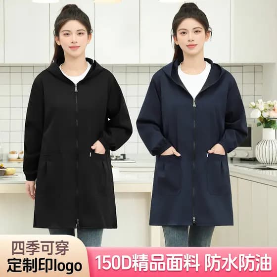 Macacão adulto feminino, primavera fina, à prova d'água, à prova de óleo, roupas de proteção doméstica, manga comprida,