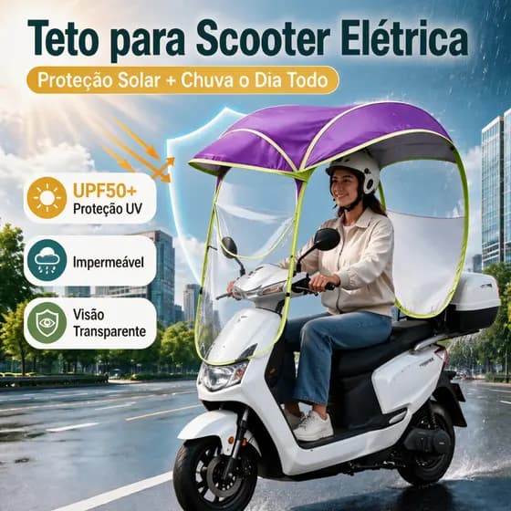 Capota para scooter elétrico, proteção contra sol e chuva, cobertura à prova de vento, guarda-sol