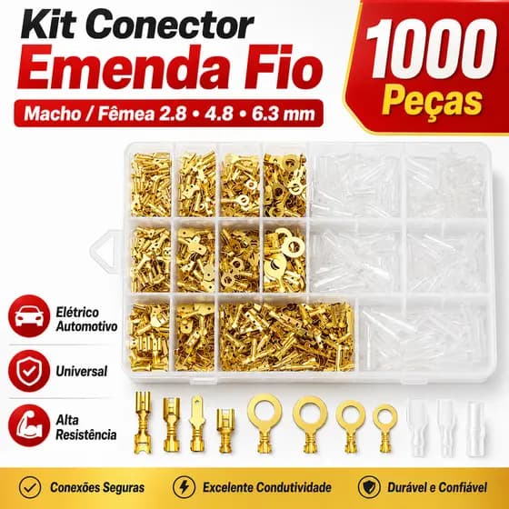 Kit De Conector Elétrico Automotivo Universal Para Fios Macho E Fêmea 2.8/4.8/6.3mm 135/1000 Peças