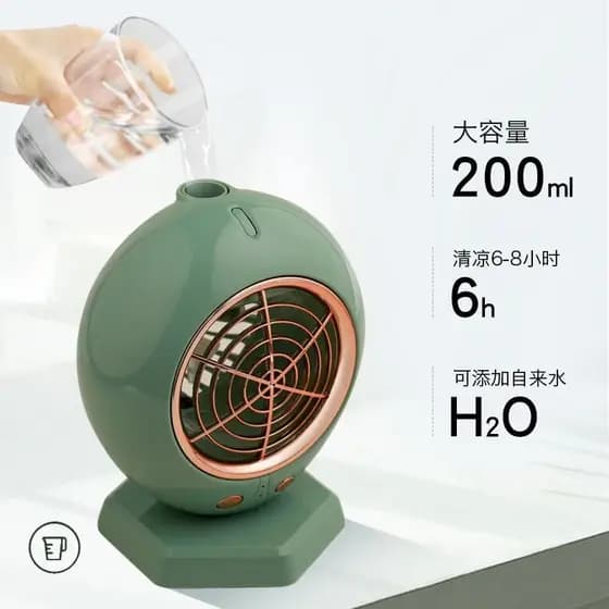 Desktop Mini refrigerador de ar escritório pequeno portátil lâmina dupla Turbo usb ventilador silencioso