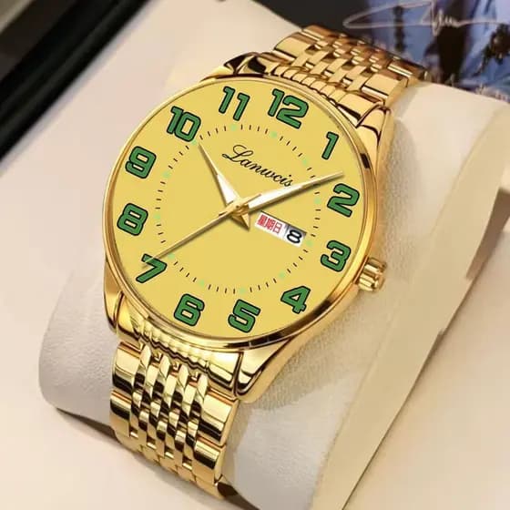 Relógio Masculino Automático de Luxo Original Grande Visor Duplo Calendário Luminoso à Prova D'água Resistente Moda Eleg