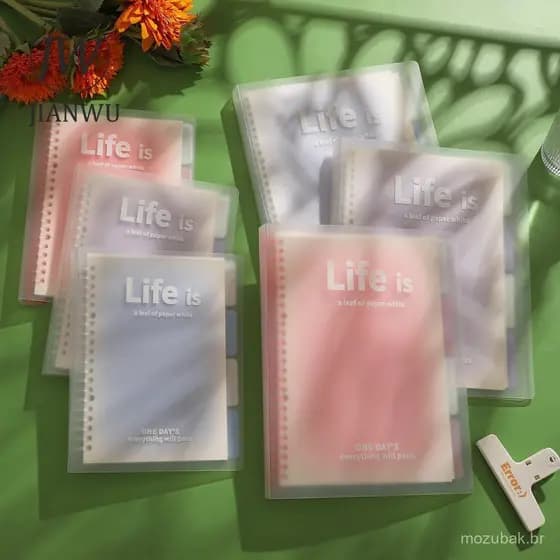 JIANWU A5/B5 60 Folhas/Livro 20-26 Furo Fantasia Colorida Papel De Recarga Folha Solta Criativo De Bricolage Suprimentos