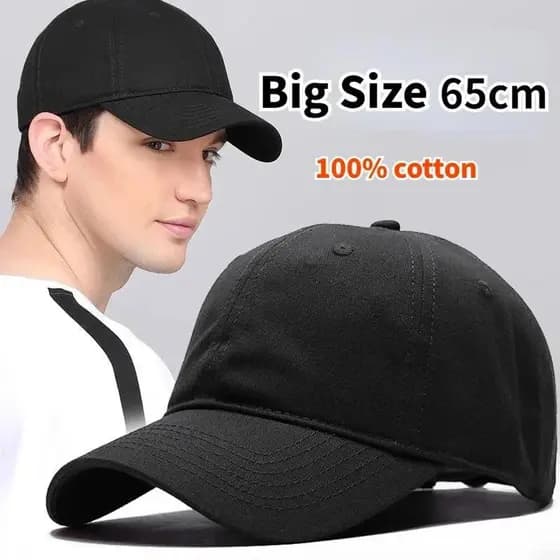 Boné masculino tamanho grande 60-65 cm, estilo baseball, disponível em várias cores, feito de algodão macio, versão refo