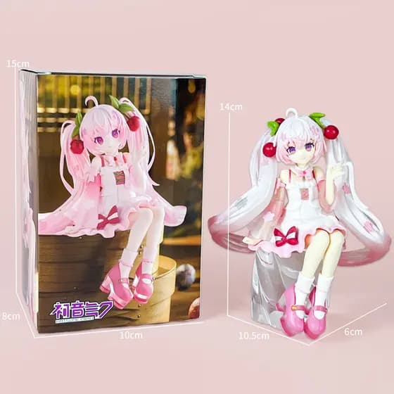 Personagem de Anime Popular Hatsune Miku Versão Vestido Rosa, Edição Sakura 2026, Modelo em PVC, Brinquedo Colecionável,
