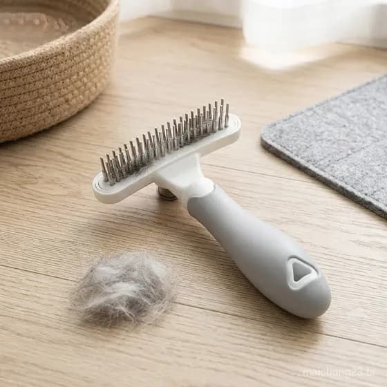 Pente De Passo De Fileira Dupla Para Cães E Gatos , Ferramenta De Preparação Desembaraçar Animais De Estimação Com Alça