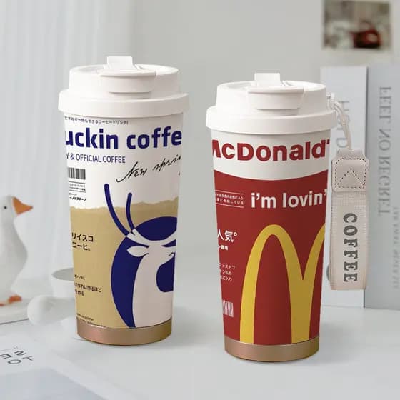 garrafa térmica goldentec garrafa térmica garrafa térmica de água Copo térmico Ru Xing McDonald's com canudo para carro