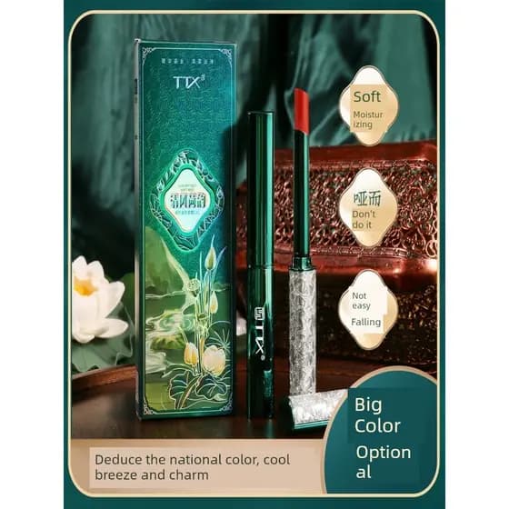 Batom líquido Batom matte à prova d'água Batom matte aveludado Ttx batom esmalte labial tubo verde fino veludo fosco à p