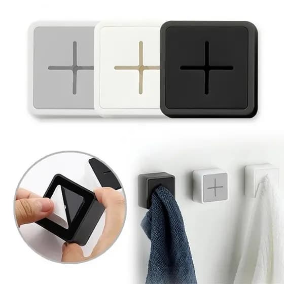 Suporte de toalhas autoadesivo para parede, gancho para toalhas de banheiro, suporte à prova d'água para panos de cozinh