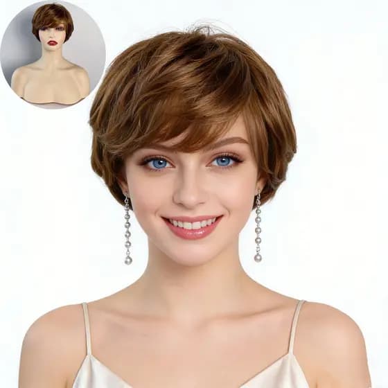 Cabelo french curl cache afro Cabelo afro cacheado sintético Peruca cache afro curta/longa Peruca feminina cabelo curto
