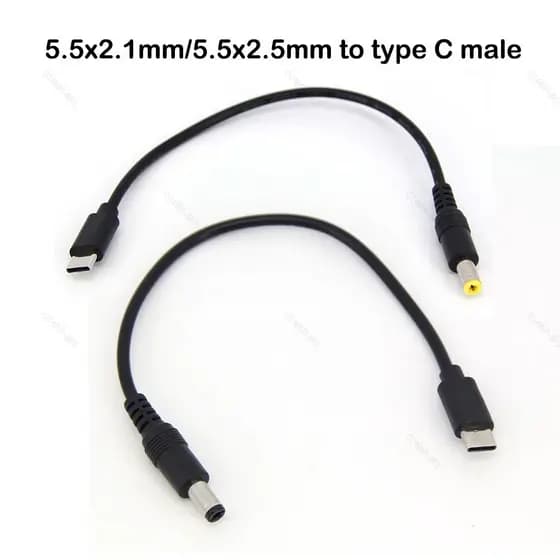 0.2m USB Tipo C Macho Para DC 5.5X2.5mm 5.5x2.1mm 5V 3A 15W Power Jack Extensão Cabo De Carga Carregamento Câmera Rotead