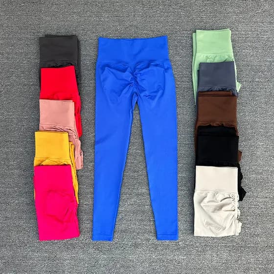 Legging Yoga Feminina Legging Cintura Alta Legging Fitness Academia Nádegas de pêssego com nervuras esportes mulheres ma
