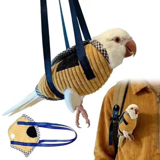 Transportador De Papagaios Respirável Com Trava De Zíper Anti-Fuga Segura Para Poleiro . Visitas E Check-Up Veterinários