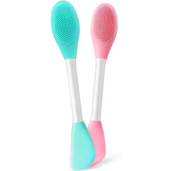 Escova de Limpeza Facial, Esfoliador Facial de Silicone 2 em 1 para Esfoliação, Massagem, Remoção de Cravos, Limpeza Pro