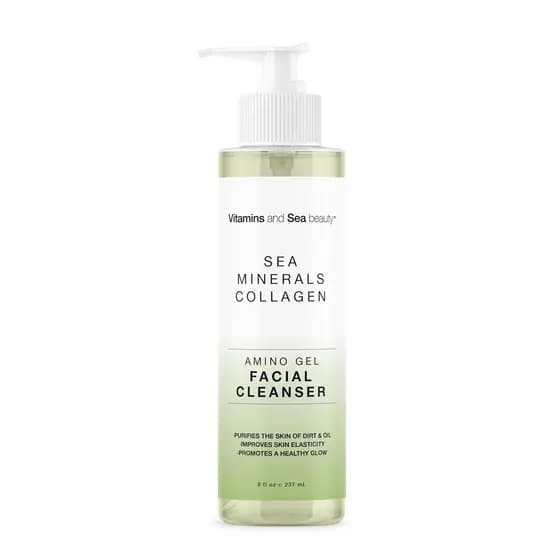 Gel de Limpeza Facial Amino com Minerais Marinhos e Colágeno – Luminosidade, Controle de Oleosidade e Elasticidade – Veg