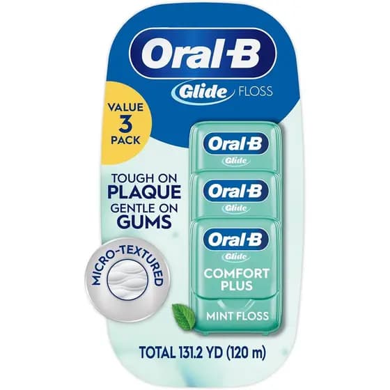 Fio Dental Oral-B Glide Pro-Health 131,2 Jardas Sabor Menta, Pacote Econômico com 3 Unidades PKPQ