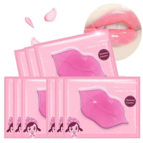 Patches para Máscara Labial, 30 Unidades de Almofadas de Gel de Colágeno Rosa, Hidratantes, Antirrugas, Antienvelhecimen