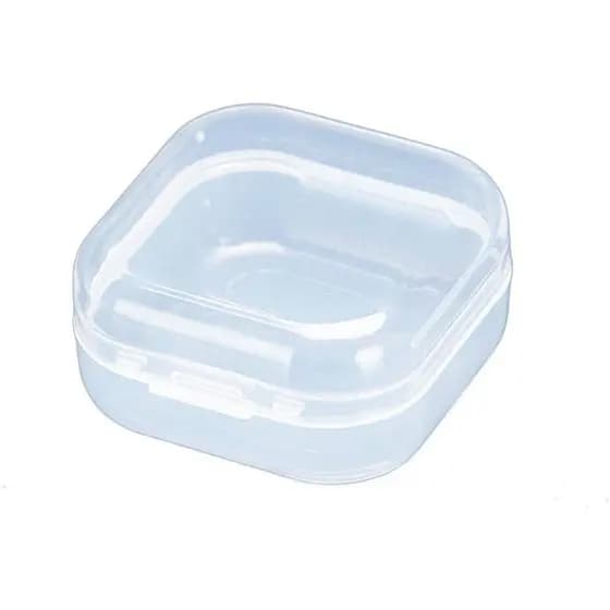 Caixas de Armazenamento Mini em Polipropileno Transparente AKOAK com Tampa Articulada para Fones de Ouvido, Acessórios,