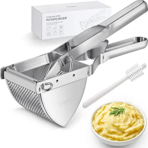 Esmagador de Batatas, Sopito Esmagador de Batatas em Aço Inoxidável para Uso Comercial e Doméstico QGUE