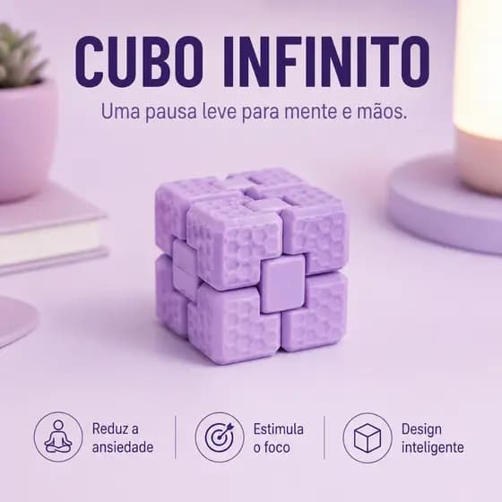 Cubo Infinito Antiestresse Fidget Toy Sensorial Dobrável Relaxante 3D Brinquedo para Ansiedade Foco e Concentração