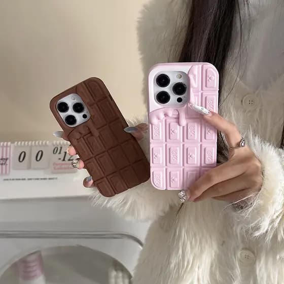 Compatível com iPhone 17 Ar 16 15 14 13 12 Pro Max 4 4S 5 5S 6 6S 7 8 Plus SE Duas colheres de chocolate derretido do Mi