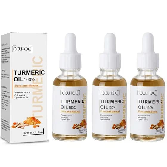 3PCS Sérum Corretor de Manchas Escuras com Cúrcuma, Sérum Reparador para o Rosto, Cuidado Natural da Pele com Cúrcuma pa