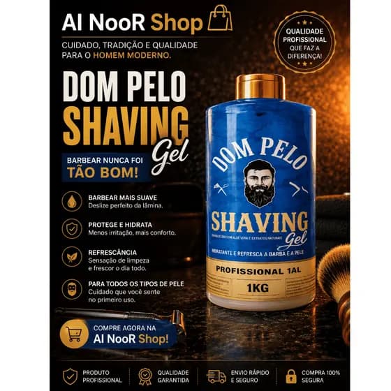 Shaving Gel Dom Pelo 1kg Profissional Barbeiro