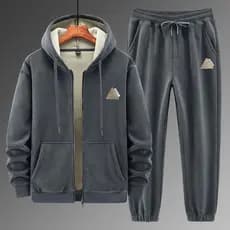 Outono inverno novo estilo terno esportivo masculino de duas peças terno jovens estudantes inverno forro de lã engrossad