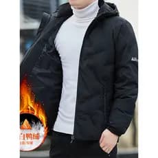 Leve para baixo jaqueta masculina juventude estudante com capuz quente à prova de frio roupas de inverno fino-ajuste bon
