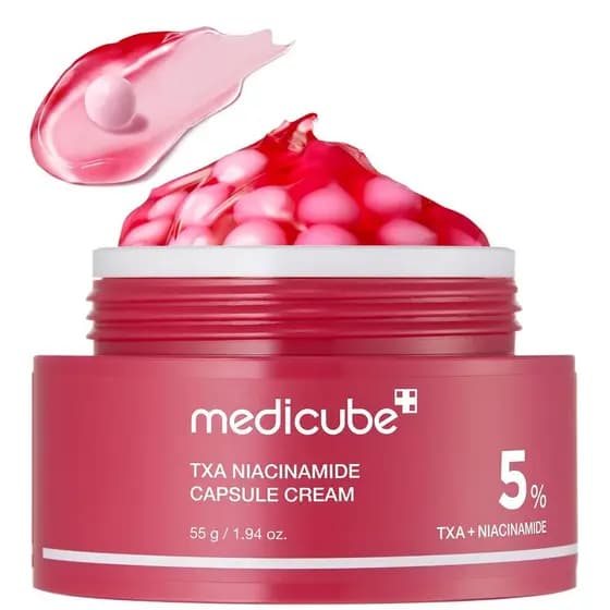 medicubeCapsulecomTXA+Niacinamida | Hidratante DualRadiance Ideal para Uso Após Tratamento de Manchas, para Tom e Textur