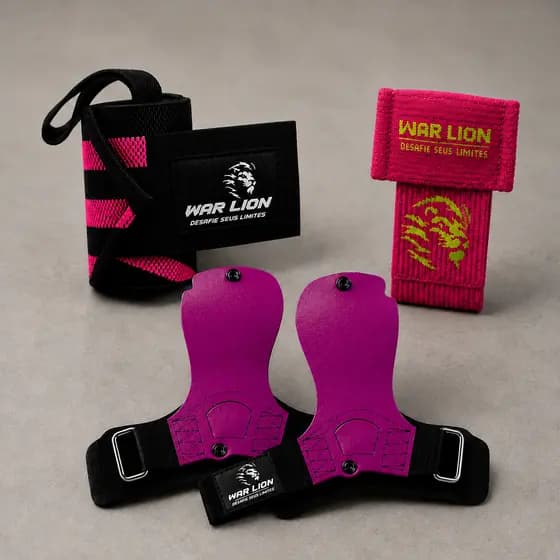 Kit Crossfit Profissional Grip Crossfit + Munhequeira Seca Suor + Elástica Alta Performance