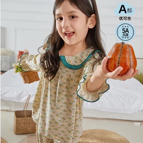 Crianças verão classe a gelo Doraemon Youkesi Modal Tencel ar condicionado Homewear conjunto de roupa interior Anyang ro