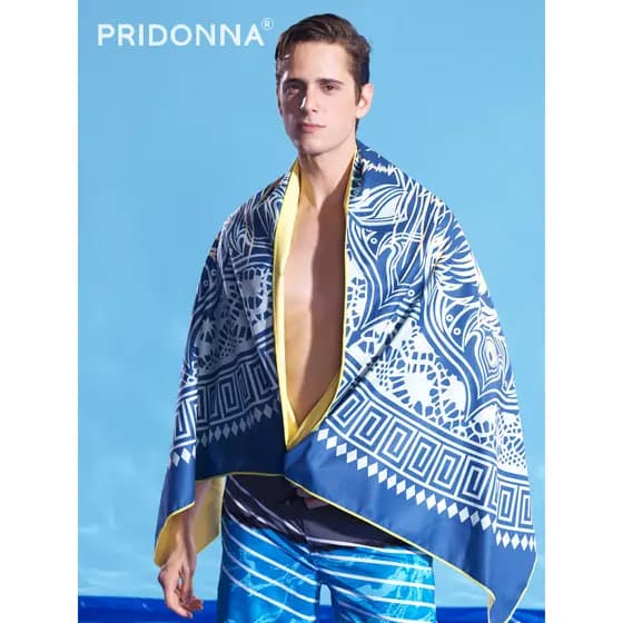 PRIDONNA absorvente de secagem rápida toalha de banho masculina leve portátil toalha de praia primavera quente roupão pr