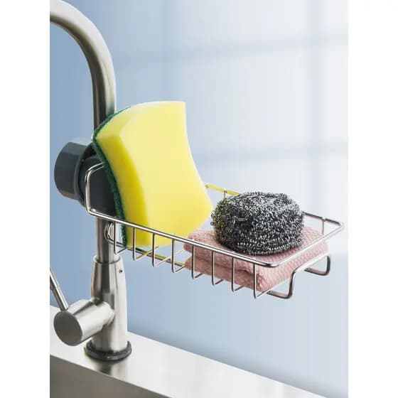 Prateleira de torneira grande, aço inoxidável 304, armazenamento de pia de cozinha, Rack de drenagem retrátil, pia, prat