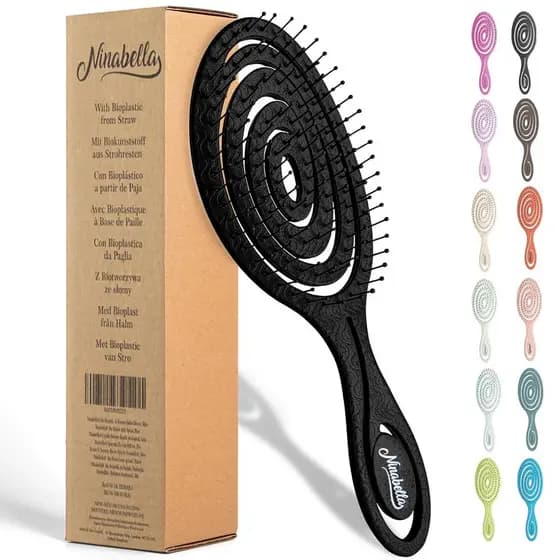 Escova de Cabelo Ninabella sem Puxar - Escova para Homens e Mulheres - Escova Desembaraçadora Também para Cabelos Cachea