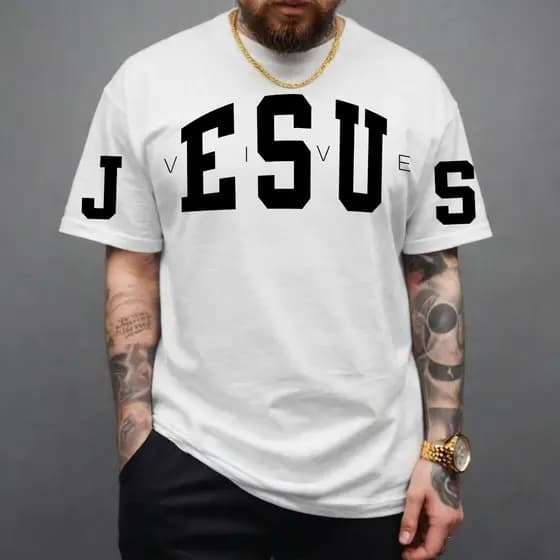 Camiseta Masculina Jesus Vive Moda Evangélica Jovem Camisa 100% Algodão
