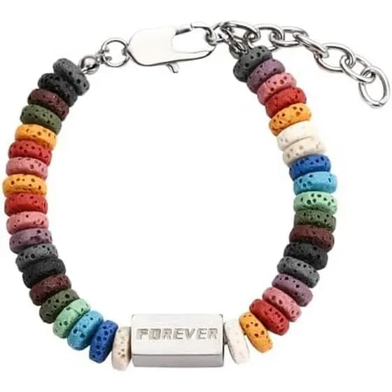 Pulseiras Coloridas De Aço Inoxidável Com Corrente De Rocha De Lava Para Homens E Mulheres Joias De Hip Hop