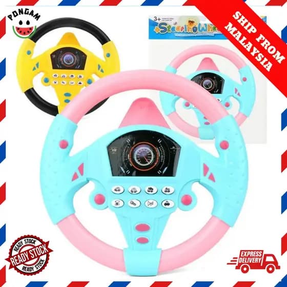 Volante de Brinquedo Musical para Carro, Educacional Inteligente para Crianças, Simulador de Volante para Meninos e Meni