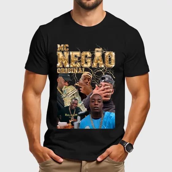 Camiseta Premium 100% Algodão MC Negão Original Camisa Cantor Funk ENvio Rápido 2026 Hype