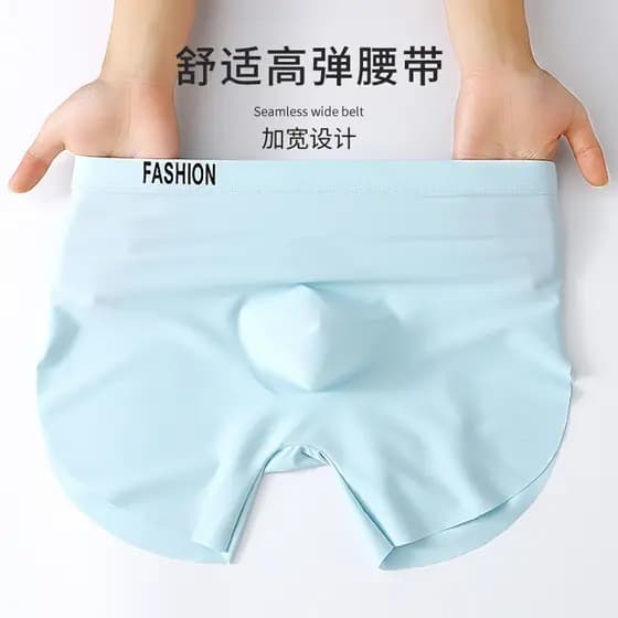 Cueca boxer masculina de alta qualidade, cueca boxer masculina de seda gelada