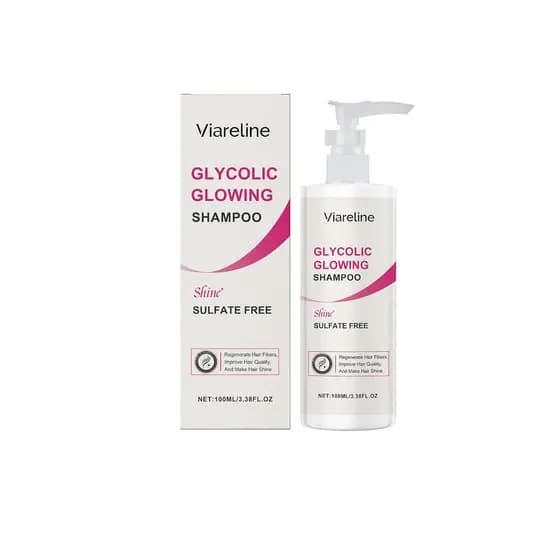 Shampoo Iluminador com Ácido Glicólico, Sem Sulfato, com Ácido Glicólico e Óleo de Coco, Limpeza Profunda, Nutritivo, 3,