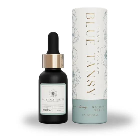 Amallow – Blue Tansy Fae Serum – Óleo Facial Botânico Anti-Envelhecimento para Pele com Tendência a Acne, Vermelhidão e