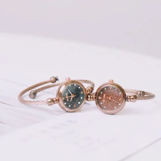 relogio feminino relogio feminino luxo Nicho francês céu estrelado feminino versão coreana relógio chique exclusivo