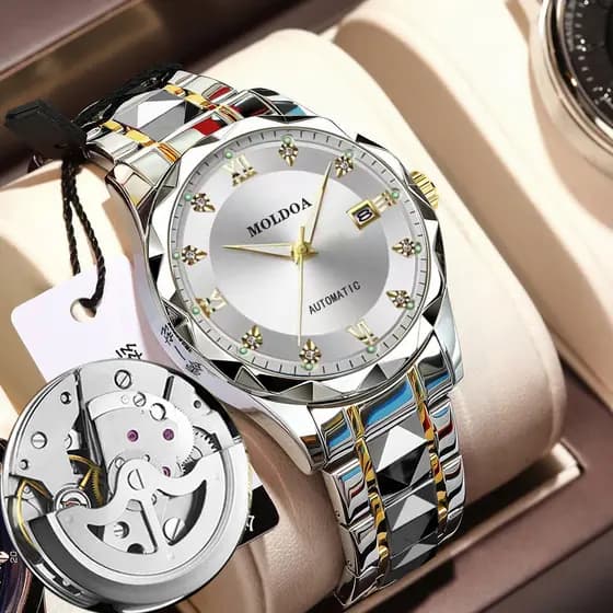 relogio masculino Genuíno Local tirano ouro relógio mecânico automático oco relógio masculino calendário à prova dwaterp